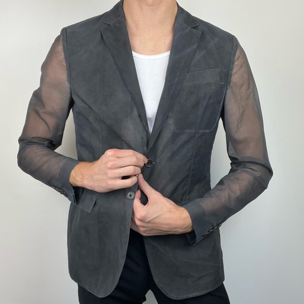 Mens BIKKEMBERGS Grey (see through) blazer